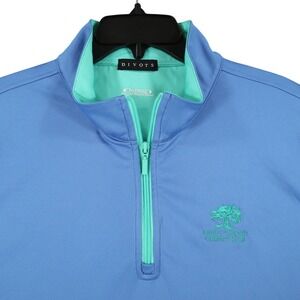 Santee Cooper Country Club Divots 1/4 Zip Pullover Men XXL Blue DriWay Golf